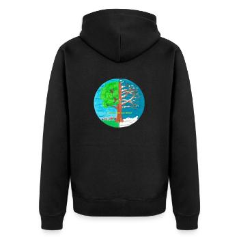 Der Sommer ist der neue Winter - Unisex Premium Bio Zip Hoodie - Schwarz - Hinten - Nico (187cm)