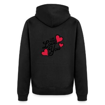 I will always love - Unisex Premium Organic Zip Hoodie - black - Back - Nico (187cm)