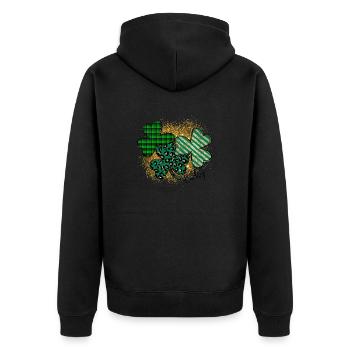 Happy St. Patrick's Day Saint Patrick Ireland Irish - Unisex Premium Organic Zip Hoodie - black - Back - Nico (187cm)