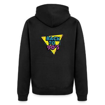 Proverbes des années 1990 Idée cadeau des années 90 - Veste à capuche bio Premium Unisexe - noir - Dos - Nico (187cm)