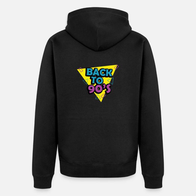 1990iger Sprüche 90s Geschenksidee - Unisex Premium Bio Zip Hoodie - Schwarz