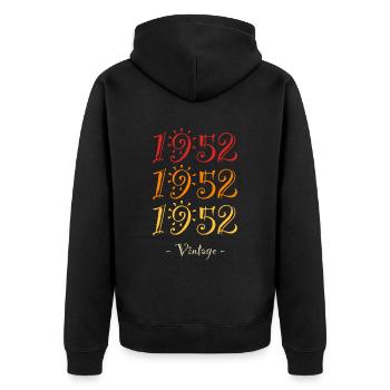 1952 vintage - Unisex Premium Organic Zip Hoodie - black - Back - Nico (187cm)