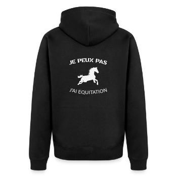 je peux pas j ai cheval - Veste à capuche bio Premium Unisexe - noir - Dos - Nico (187cm)