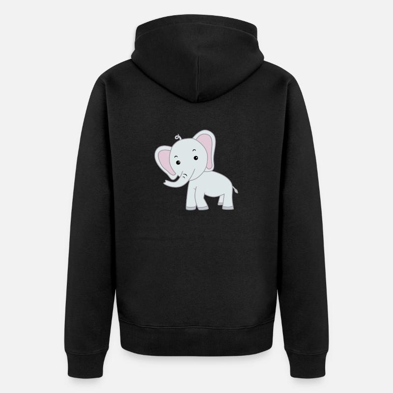 Elephant cute - Veste à capuche bio Premium Unisexe - noir