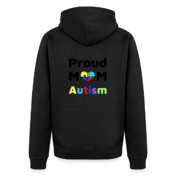 Proud Mom Autism - Unisex Premium Organic Zip Hoodie - black - Back - Nico (187cm)