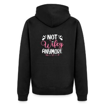 Not Wifey Anymore Divorce Divorcee Ex-Wife - Unisex Premium Organic Zip Hoodie - black - Back - Nico (187cm)