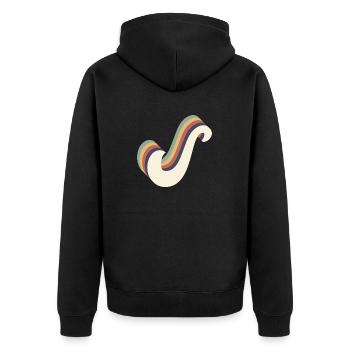 Letters S - Unisex Premium Organic Zip Hoodie - black - Back - Nico (187cm)