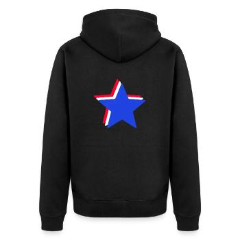 Red, White and Blue Stars - Unisex Premium Organic Zip Hoodie - black - Back - Nico (187cm)