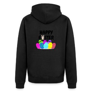 Happy Easter - Unisex Premium Organic Zip Hoodie - black - Back - Nico (187cm)