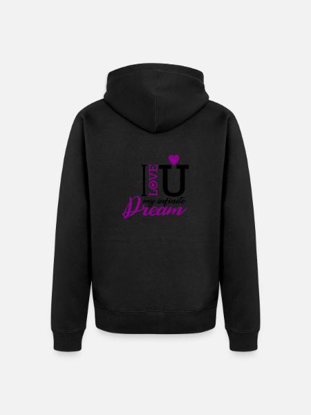 MY INFINITE DREAM LOVE - Unisex Premium Organic Zip Hoodie - black