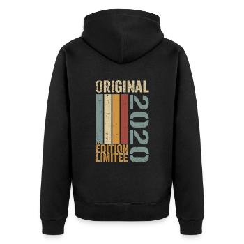 2020 | Édition Limitée cadeau d'anniversaire 2020 - Veste à capuche bio Premium Unisexe - noir - Dos - Nico (187cm)