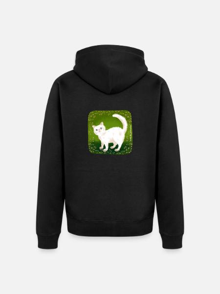 cute cat - Unisex Premium Organic Zip Hoodie - black