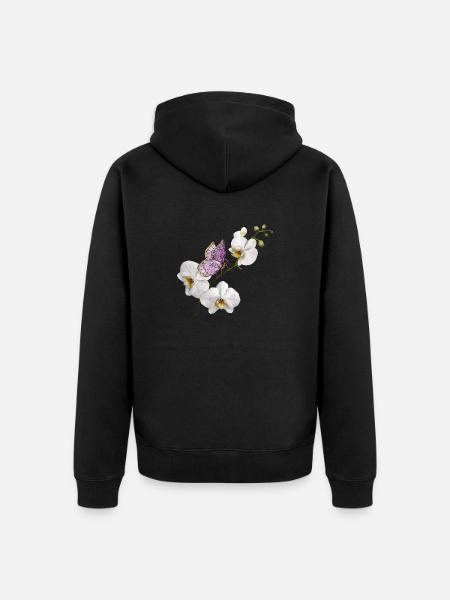 Bunter Schmetterling - Unisex Premium Bio Zip Hoodie - Schwarz