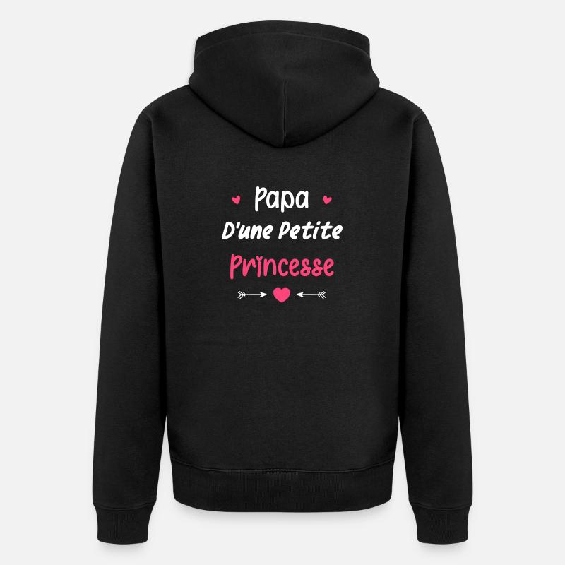 Papa d'une princesse - Veste à capuche bio Premium Unisexe - noir