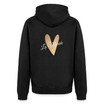 La mariée coeur doré - Veste à capuche bio Premium Unisexe - noir - Dos - Nico (187cm)
