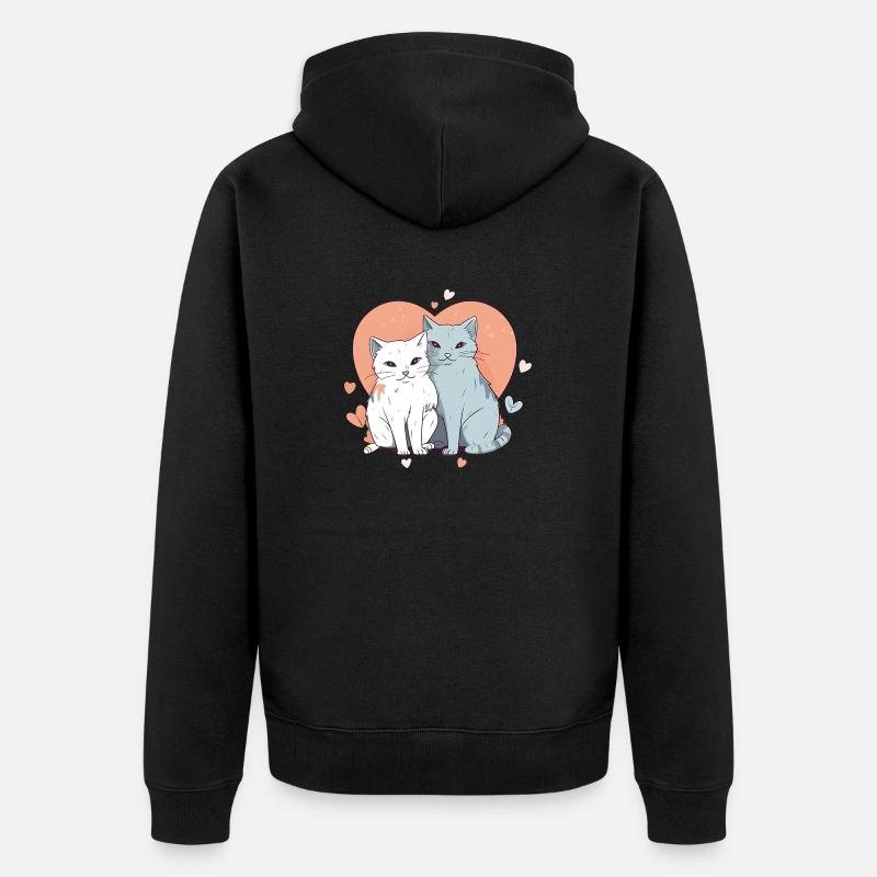 Amour du chat - Veste à capuche bio Premium Unisexe - noir