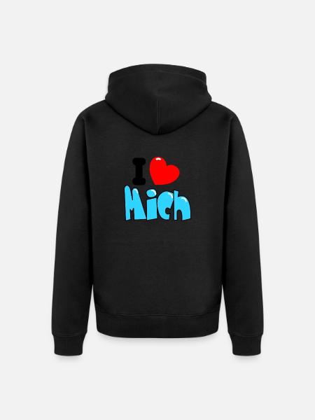 I ❤ Mich - Unisex Premium Bio Zip Hoodie - Schwarz
