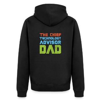 The Chief Technology Advisor Dad - Unisex Premium Organic Zip Hoodie - black - Back - Nico (187cm)