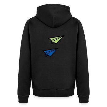 Avion en papier - Veste à capuche bio Premium Unisexe - noir - Dos - Nico (187cm)