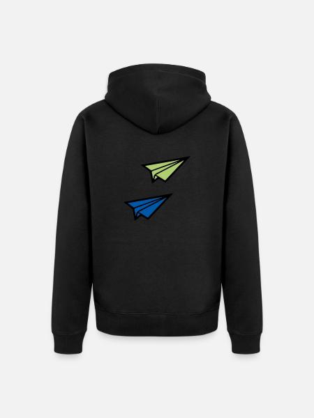 Paper airplane - Unisex Premium Organic Zip Hoodie - black