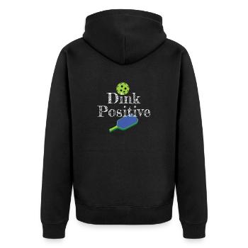 Outdoor Gartenspiel Lustiges Pickleball Design mit - Unisex Premium Bio Zip Hoodie - Schwarz - Hinten - Nico (187cm)
