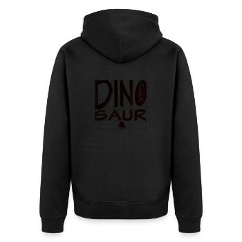 DINO SAUR Font - Unisex Premium Bio Zip Hoodie - Schwarz - Hinten - Nico (187cm)