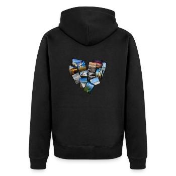 holiday vibes - Unisex Premium Organic Zip Hoodie - black - Back - Nico (187cm)