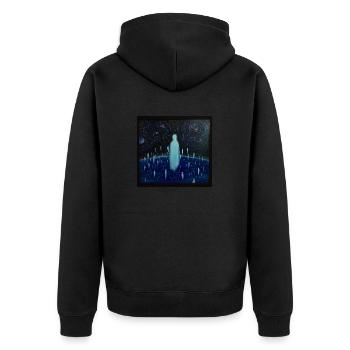 Many of Us! - Unisex Premium Organic Zip Hoodie - black - Back - Nico (187cm)