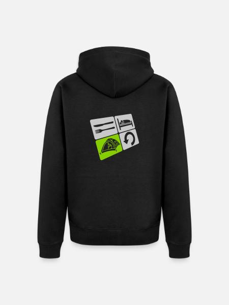 Eat Sleep Camp Repeat - Unisex Premium Organic Zip Hoodie - black