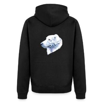 Slowenischer Cuvac Hundebesitzer Hundeliebhaber - Unisex Premium Bio Zip Hoodie - Schwarz - Hinten - Nico (187cm)