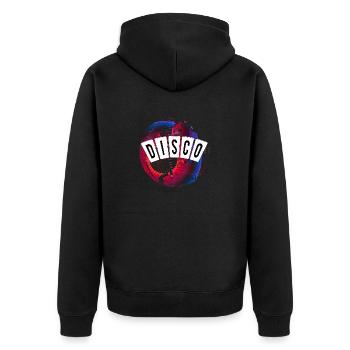Disco 2 - Unisex Premium Bio Zip Hoodie - Schwarz - Hinten - Nico (187cm)