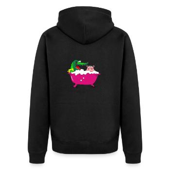 crocodile hippo baignoire hippopotame bain hippopotame - Veste à capuche bio Premium Unisexe - noir - Dos - Nico (187cm)