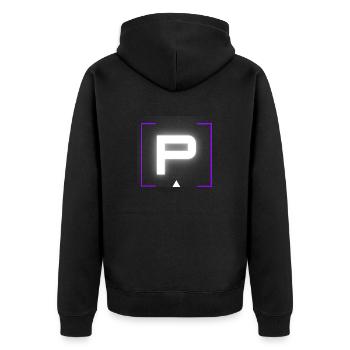 Lettre « P » - Veste à capuche bio Premium Unisexe - noir - Dos - Nico (187cm)