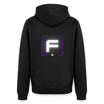 Lettre « F » - Veste à capuche bio Premium Unisexe - noir - Dos - Nico (187cm)