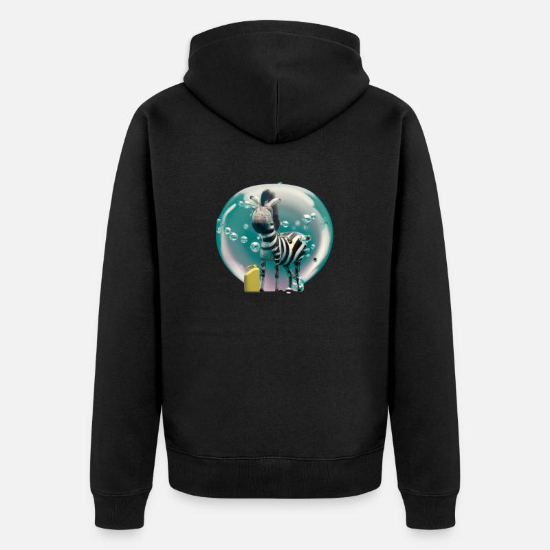 Zebra, Art numérique - Veste à capuche bio Premium Unisexe - noir