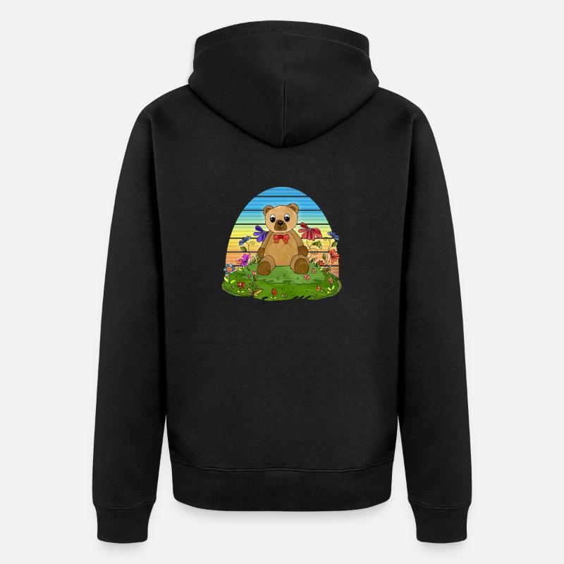 Teddybär - Unisex Premium Bio Zip Hoodie - Schwarz