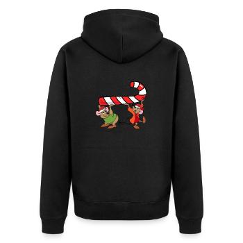 Jaq And Gus Christmas Candy - Unisex Premium Organic Zip Hoodie - black - Back - Nico (187cm)