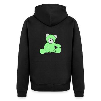 Teddy - Unisex Premium Organic Zip Hoodie - black - Back - Nico (187cm)