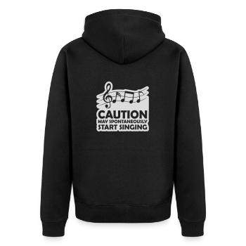 may spontaneously start singing - Unisex Premium Organic Zip Hoodie - black - Back - Nico (187cm)