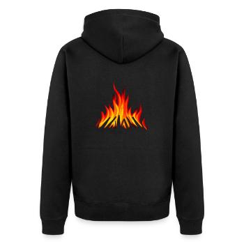 Feu de camp Camping Nature Falmmen Flamme de feu 1 - Veste à capuche bio Premium Unisexe - noir - Dos - Nico (187cm)