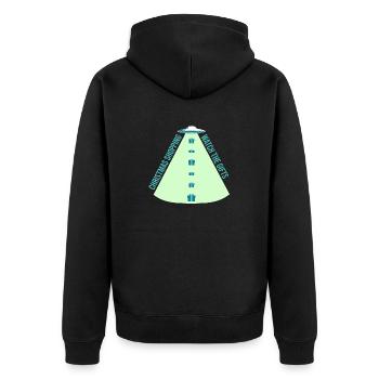 Christmas Gifts Alien Spaceship Ufo beam - Unisex Premium Organic Zip Hoodie - black - Back - Nico (187cm)