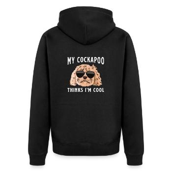 Cockapoo Dog - Unisex Premium Organic Zip Hoodie - black - Back - Nico (187cm)