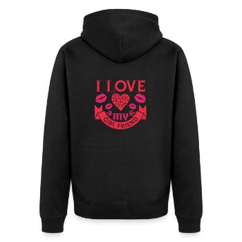 J’AIME MA COPINE - Veste à capuche bio Premium Unisexe - noir - Dos - Nico (187cm)