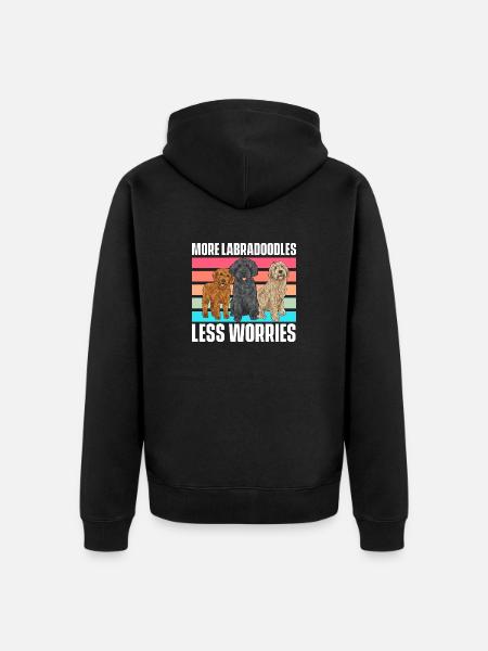 Labradoodle Dog - Unisex Premium Organic Zip Hoodie - black