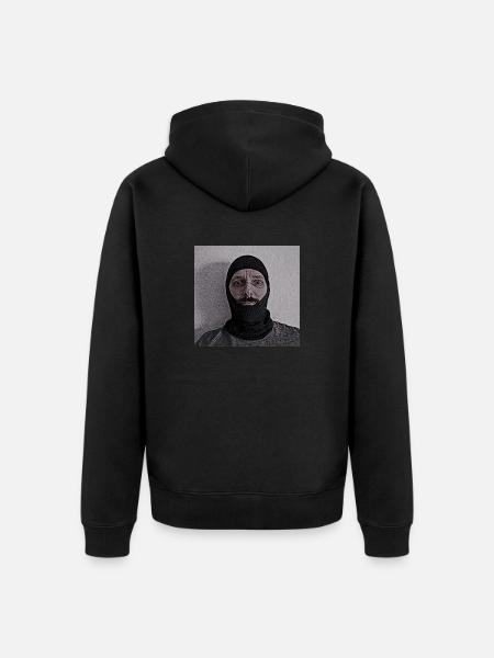 Tactical mustache - Unisex Premium Organic Zip Hoodie - black