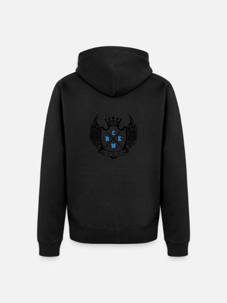 crew - Unisex Premium Organic Zip Hoodie - black