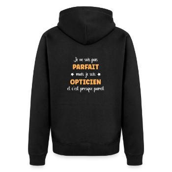 Opticien - Veste à capuche bio Premium Unisexe - noir - Dos - Nico (187cm)