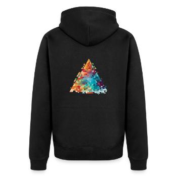 Abstraktes Muster - Unisex Premium Bio Zip Hoodie - Schwarz - Hinten - Nico (187cm)