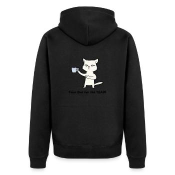 Take One - Unisex Premium Bio Zip Hoodie - Schwarz - Hinten - Nico (187cm)