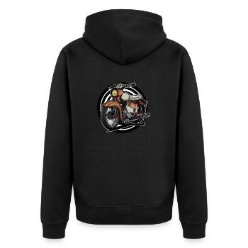 Star (rusty) // Illustration - Unisex Premium Organic Zip Hoodie - black - Back - Nico (187cm)